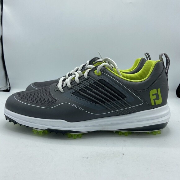 FootJoy Other - FootJoy FJ Mens Fury Size Size 8 Gray Green Leather Mesh Spiked Golf Shoes 51102